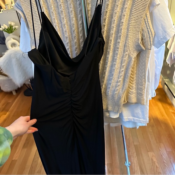 Vintage Rimini Black Cowl Neck Gown Sz 6 - Picture 7 of 7